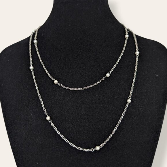 Jewelry - (2/$20) Vintage Faux Pearl Rope Chain